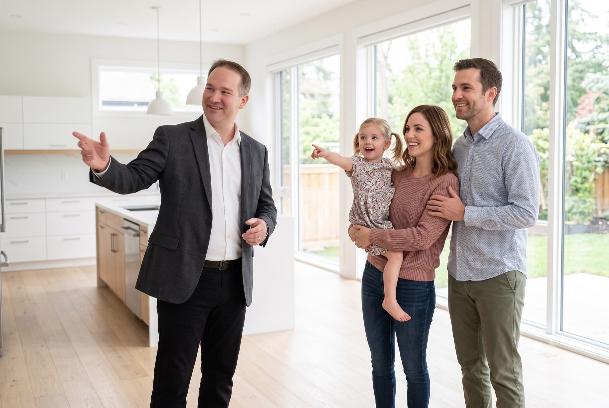 Showing a young family through their bright new home