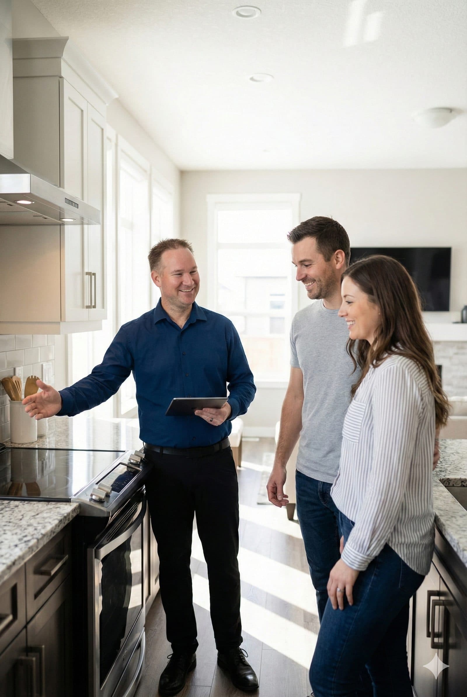 Dave Maund showing a home to clients